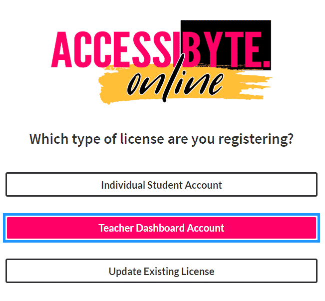 School Edition registration screenshot